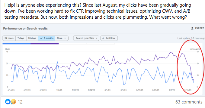 Organic traffic decline as AI Overview expands to more queries